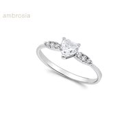 Ringe Ambrosia Dame DEA DI LUCE in Weißgold Zircone AAZ 146